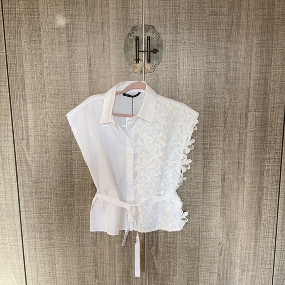 Zara New Collection Combinat Lace Shirt - Picture 14 of 17